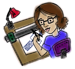 Engineer Susan at drafting desk